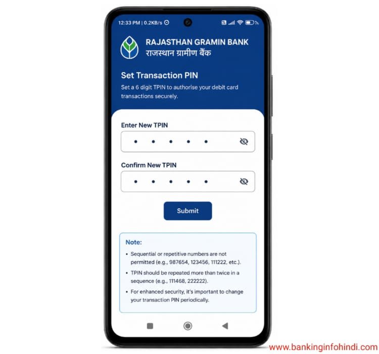 Rajasthan Gramin Bank Mobile Banking Registration